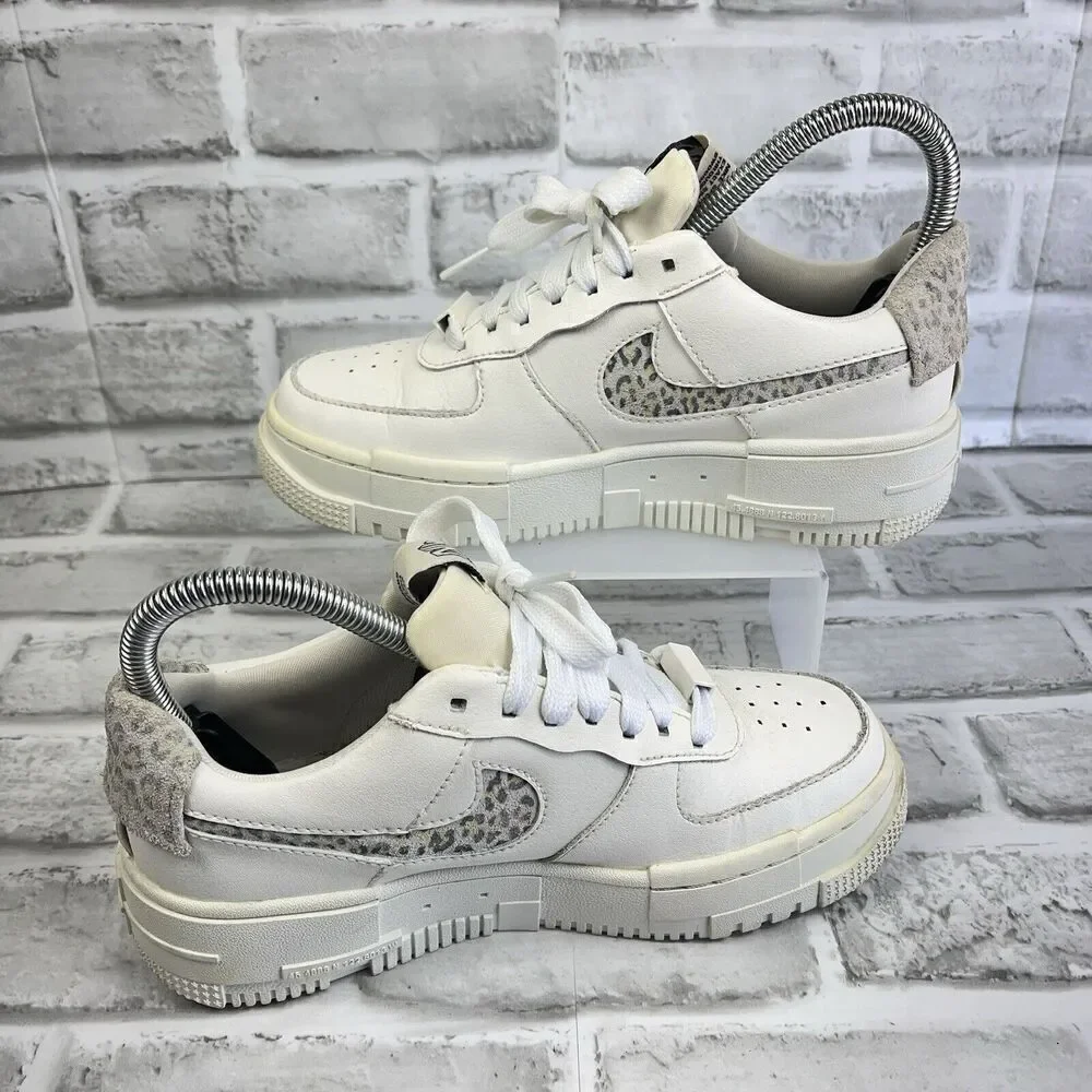 Nike Air Force 1 Low Pixel White Leopard Women's Size 5.5 Lifestyle Sneakers